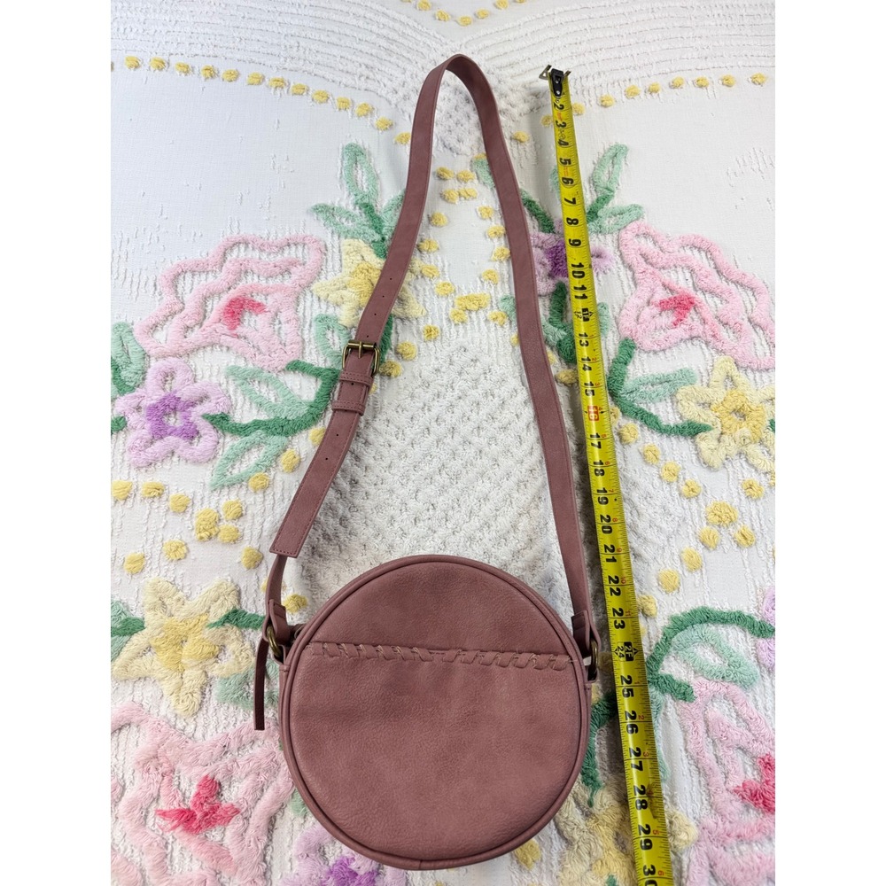 Sonoma Goods For Life Mauve Pink Round Crossbody Bag Whipstitch Detail 222144 - Picture 7 of 9